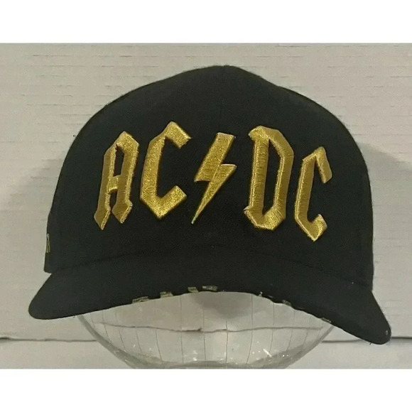 AC/DC Rock Or Bust 2016 Tour Hat Gold Logo Cap Snapback Gold Print Inside - Picture 1 of 6